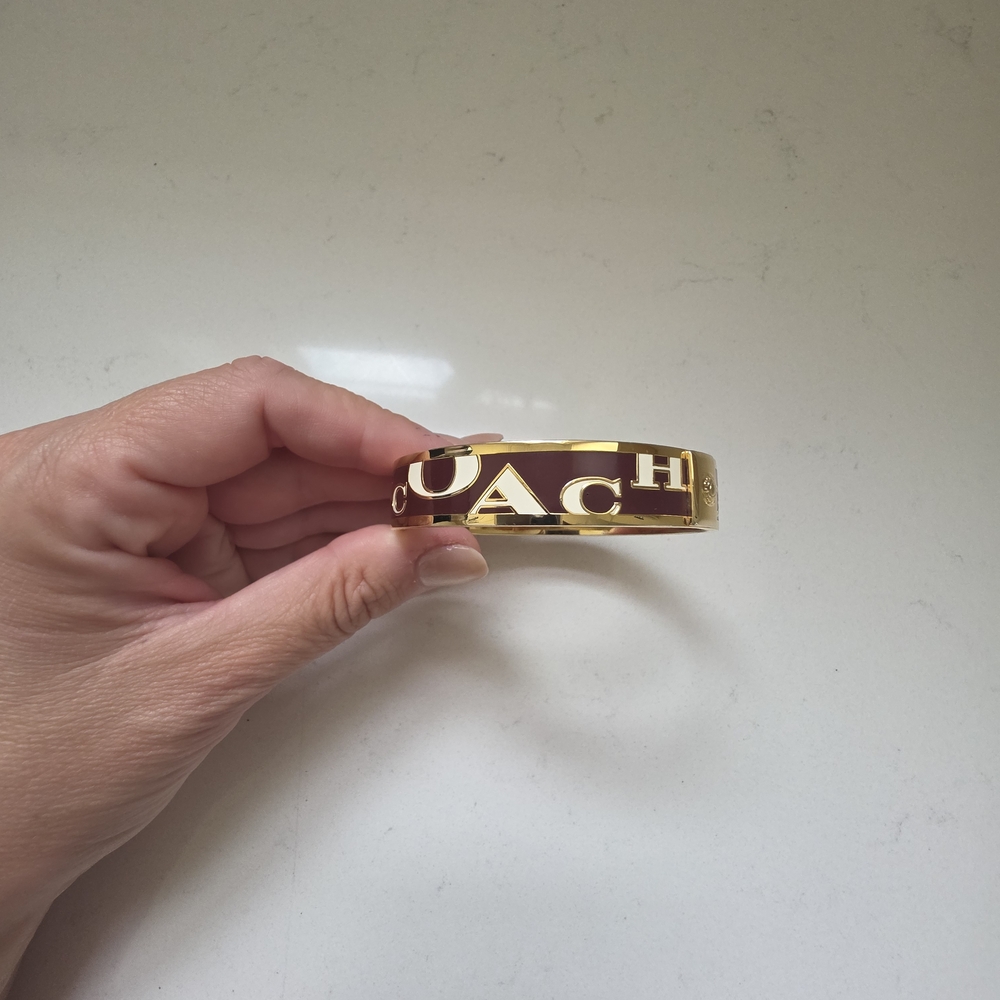 Coach Gold and Brown Bangle Bracelet